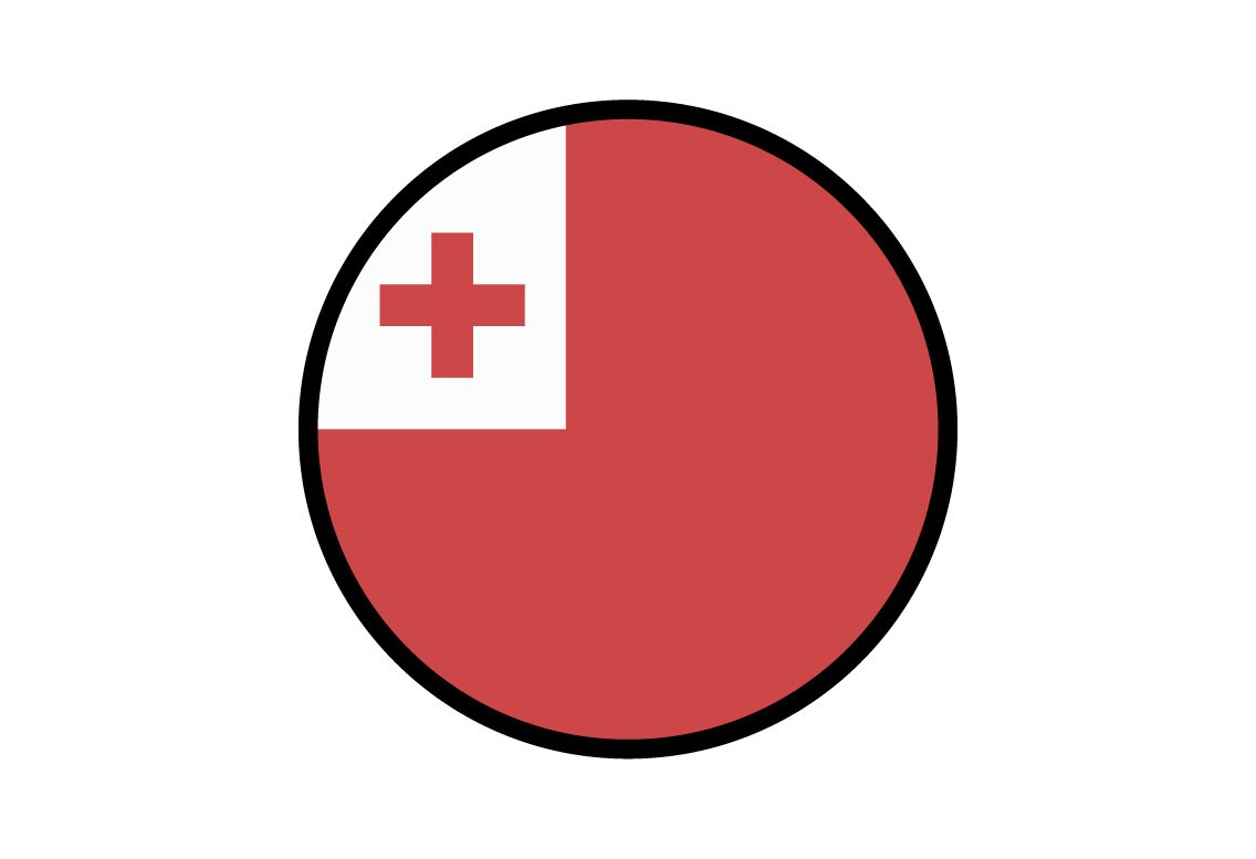 Tonga Flag Circle Sticker Decal