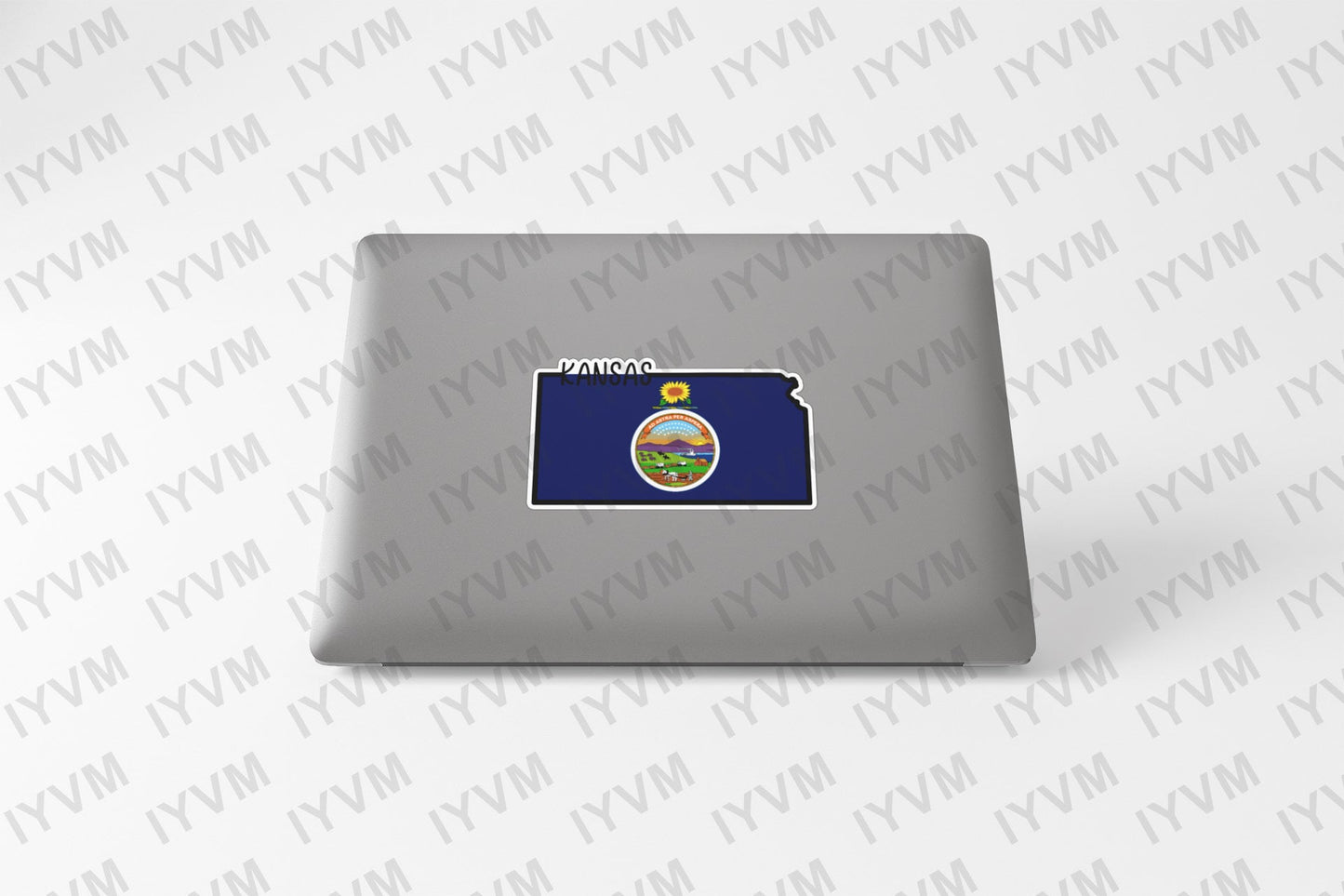 State of Kansas Map Flag Sticker Decal  USA Kansas State  Topeka  The Sunflower State  America's Heartland  Central State / Dorothy's Home
