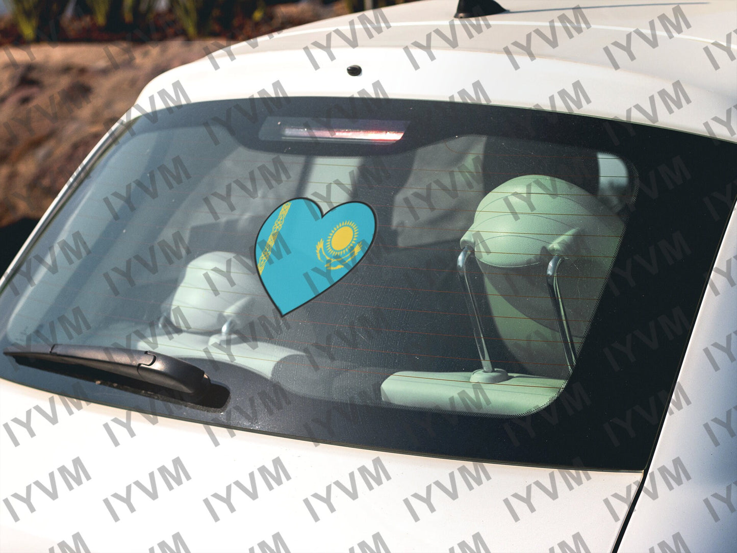 Kazakhstan Flag Heart Sticker Decal / Republic of Kazakhstan / Қазақстан Республикасы / Nur-Sultan / Kazakh / Kazakhstani