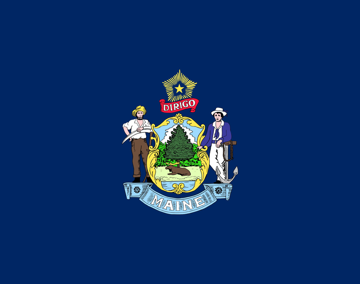 State of Maine Flag Iron On Heat Transfer Vinyl HTV  Maine State  Augusta  The Pine Tree State