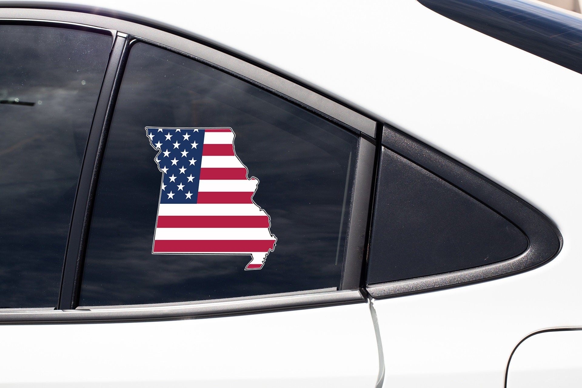 a sticker of the state of indiana on a car