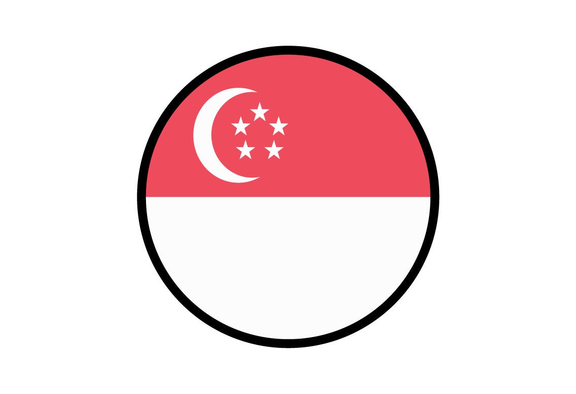 Singapore Flag Circle Sticker Decal