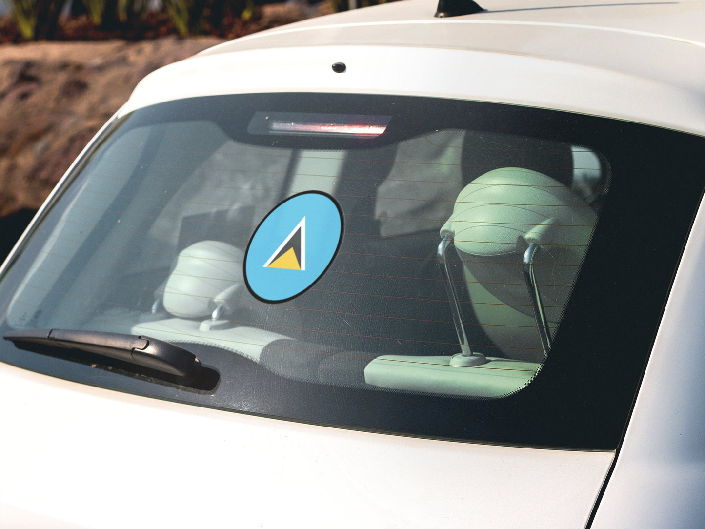 Saint Lucia Flag Circle Sticker Decal