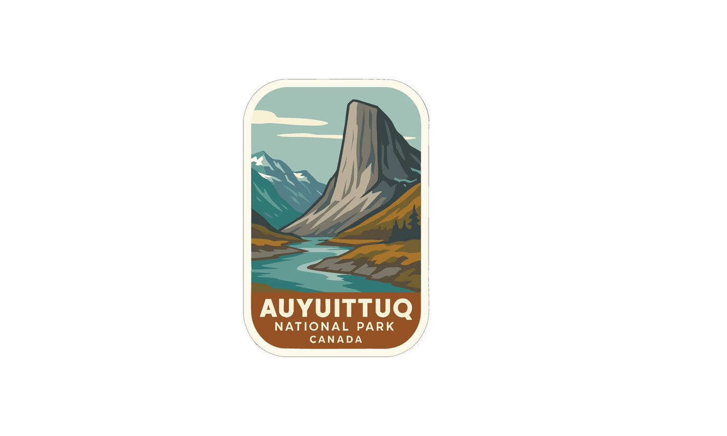 a sticker or logo for the Auyuittuit National Park in Canada.