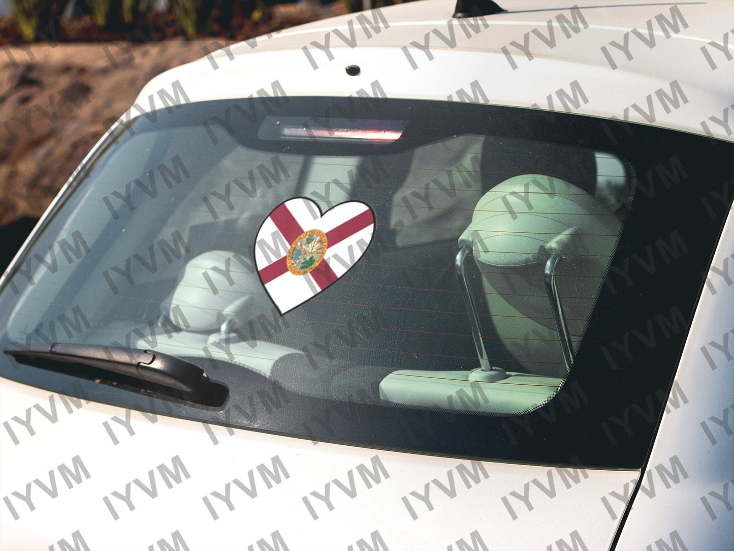 State of Florida Flag Heart Sticker Decal  USA Florida State  Tallahassee  The Sunshine State  Alligator State  Everglade State