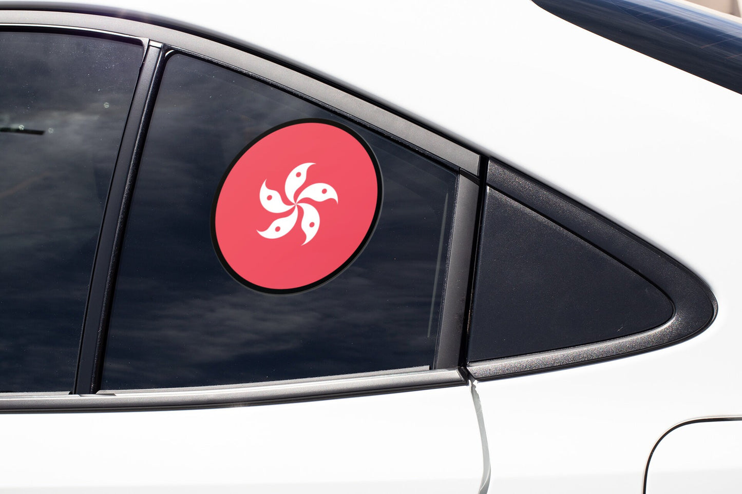 Hong Kong Flag Circle Sticker Decal