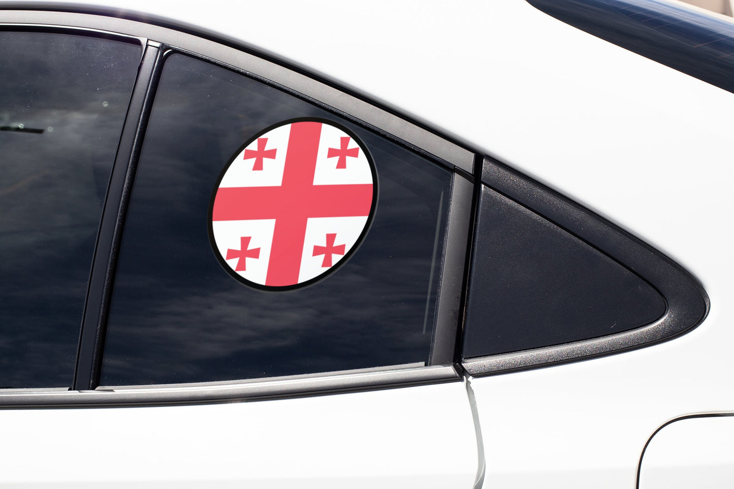 Georgia Flag Circle Sticker Decal