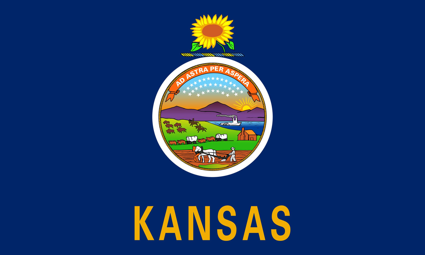Kansas State Flag Vinyl Sticker Decal