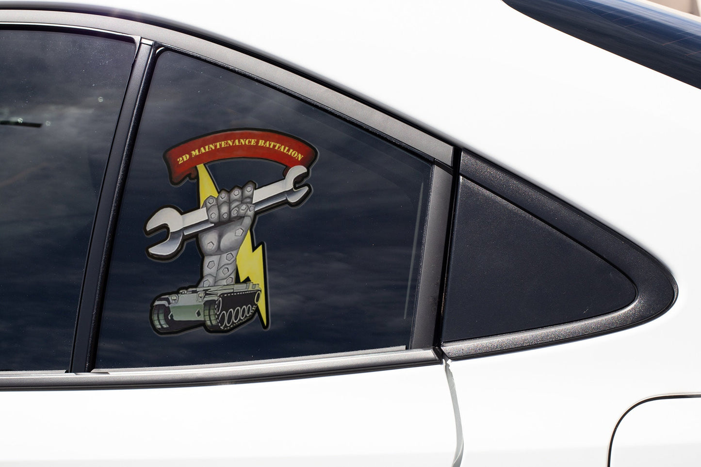 a sticker on the side of a white car