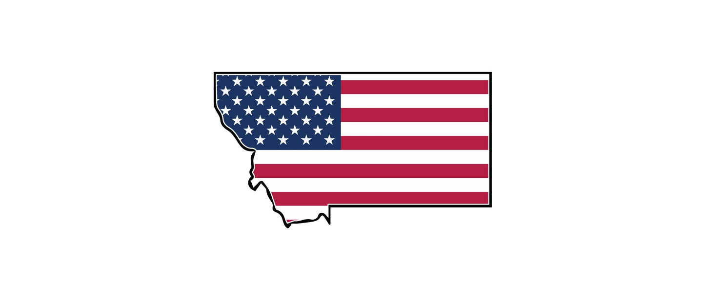 a map of the united states with the american flag