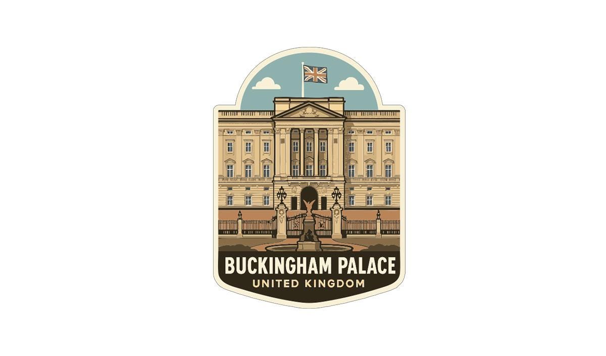 Buckingham Palace UK Iron On Heat Transfer Vinyl HTV Die-Cut Symbolic Landmark