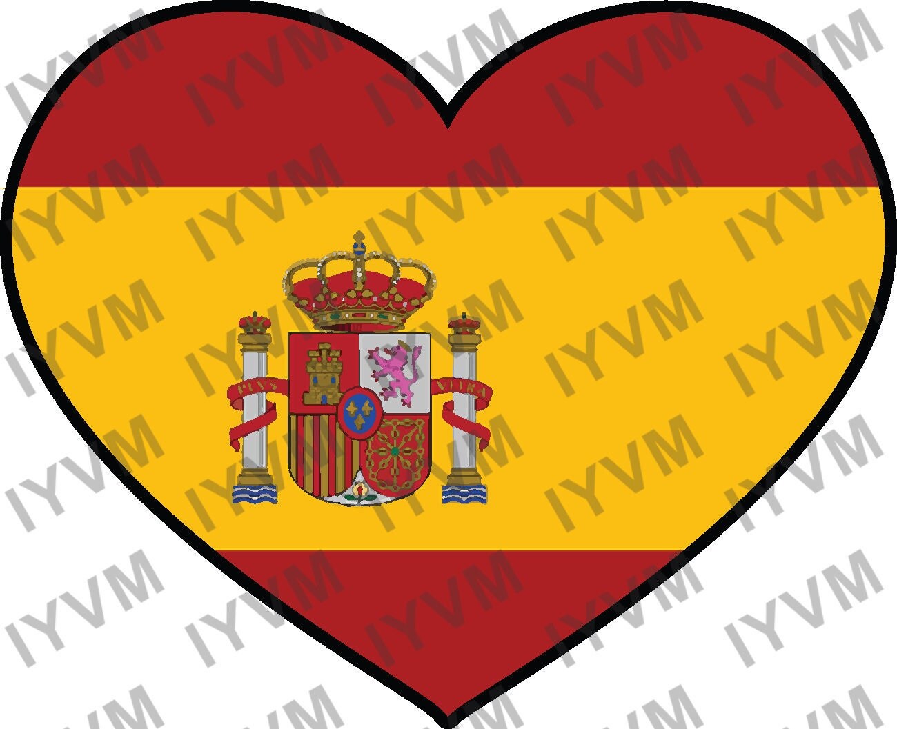Spain Flag Heart Sticker Decal / Kingdom of Spain / Reino de España / Plus ultra / Spanish