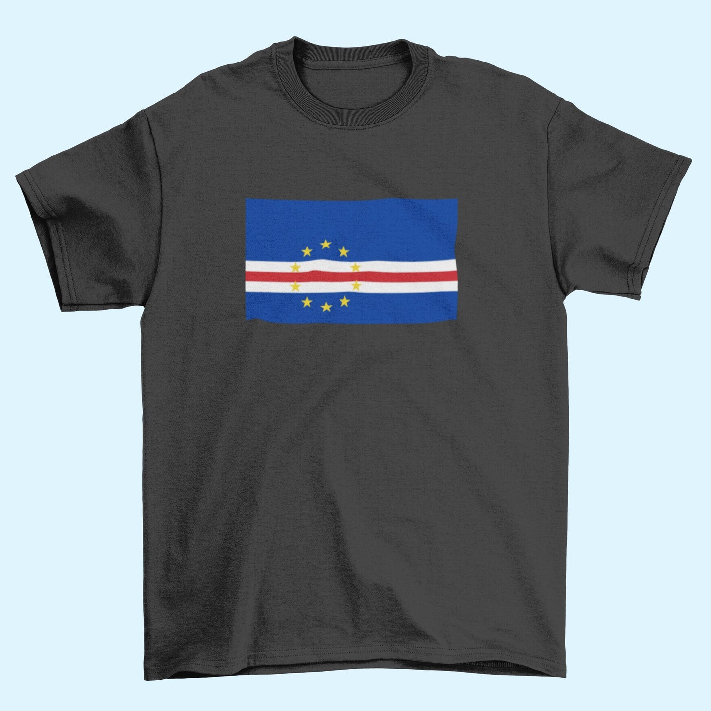 Cape Verde Flag Iron On Heat Transfer Vinyl HTV / Cabo Verde / Republic of Cabo Verde / Praia / Unidade, Trabalho, Progresso