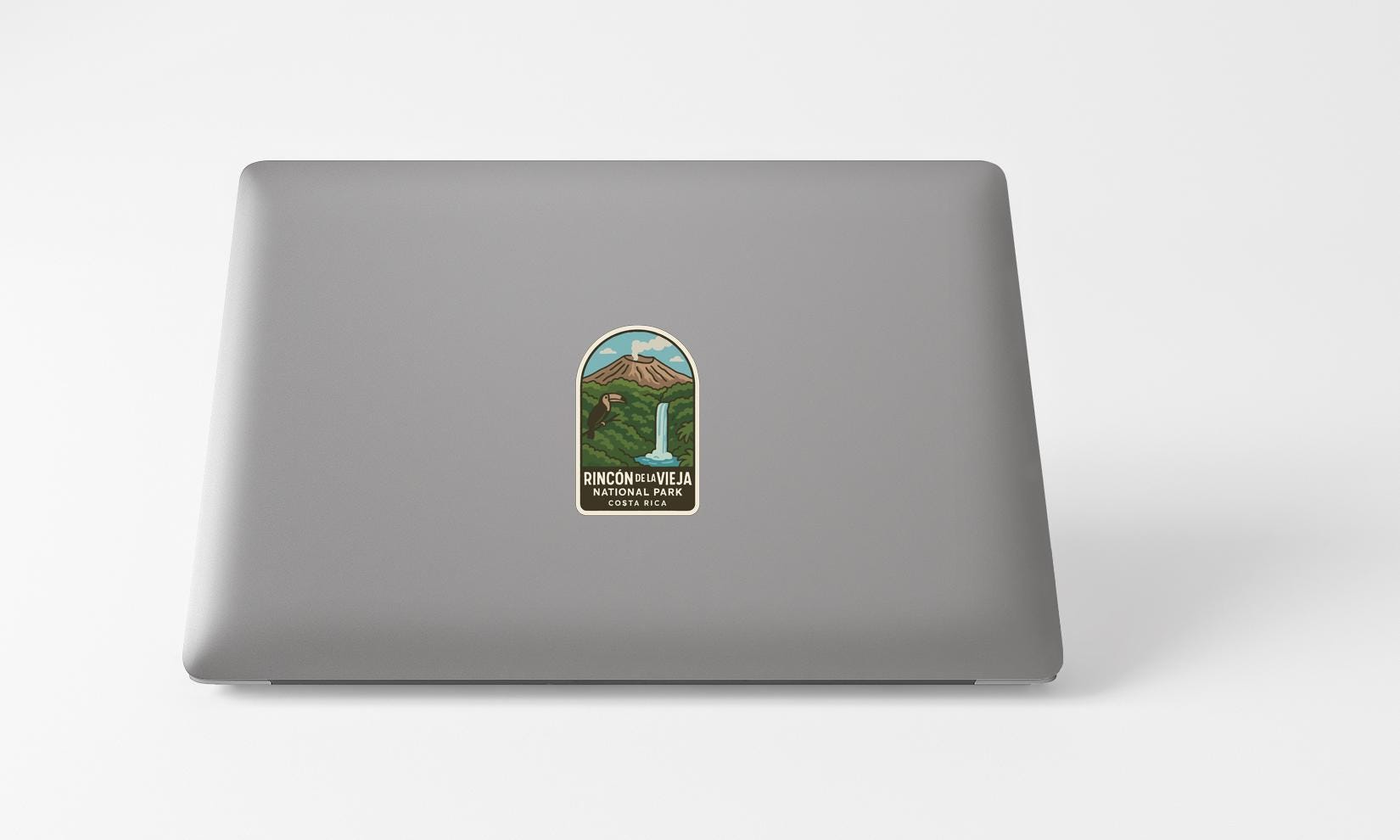 a sticker on the back of a laptop.