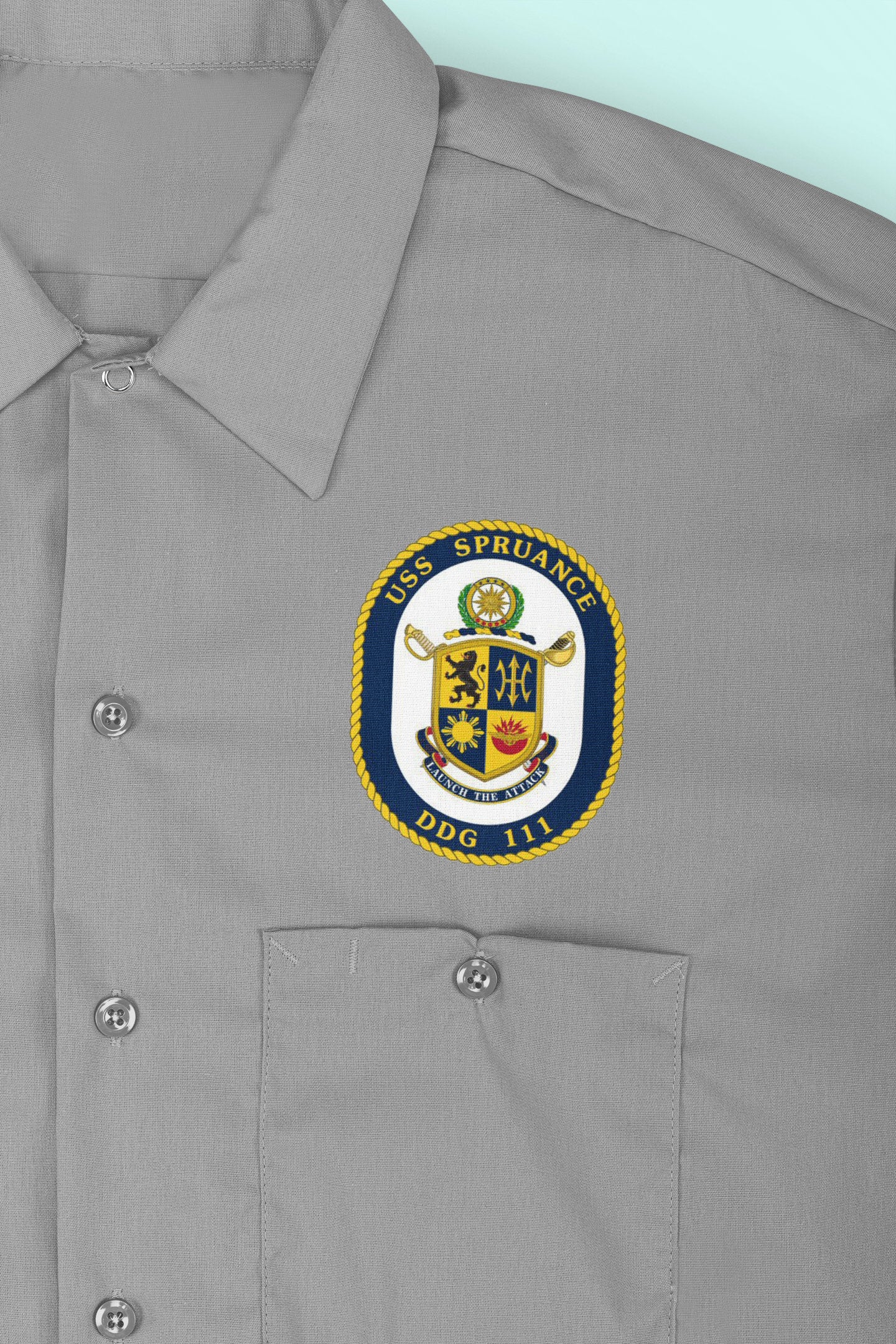 USS Spruance DDG-111 Badge Iron On Heat Transfer Vinyl HTV Arleigh Burke Class Destroyer