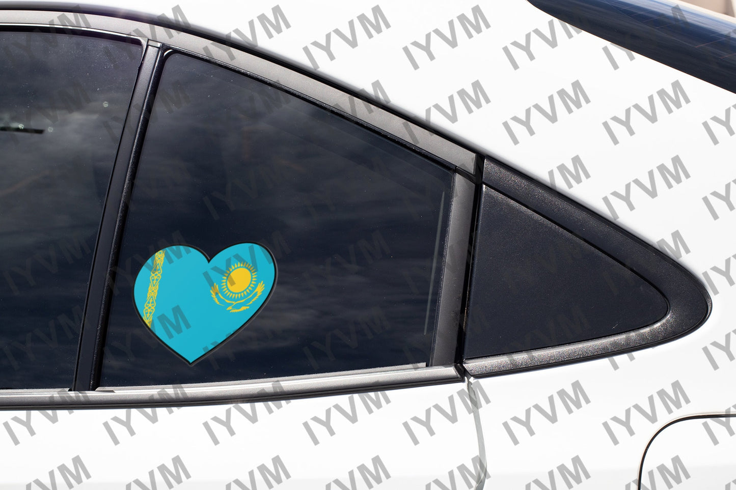 Kazakhstan Flag Heart Sticker Decal / Republic of Kazakhstan / Қазақстан Республикасы / Nur-Sultan / Kazakh / Kazakhstani