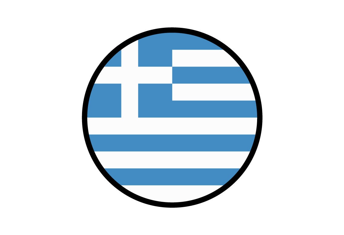 Greece Flag Circle Sticker Decal