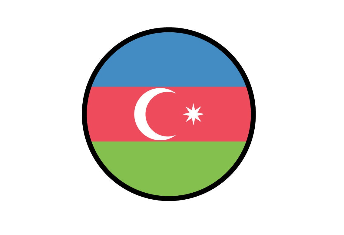 Azerbaijan Flag Circle Sticker Decal