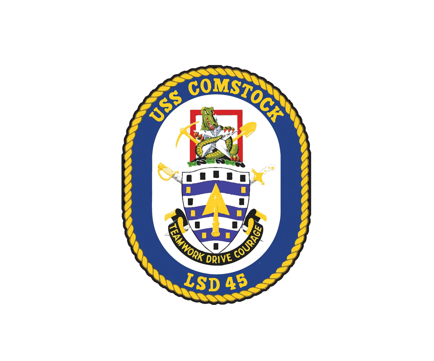 USS Comstock LSD-45 Badge Sticker Decal Whidbey Island Class Dock Landing Ship Car Sticker Bumper Sticker for Car Emblem