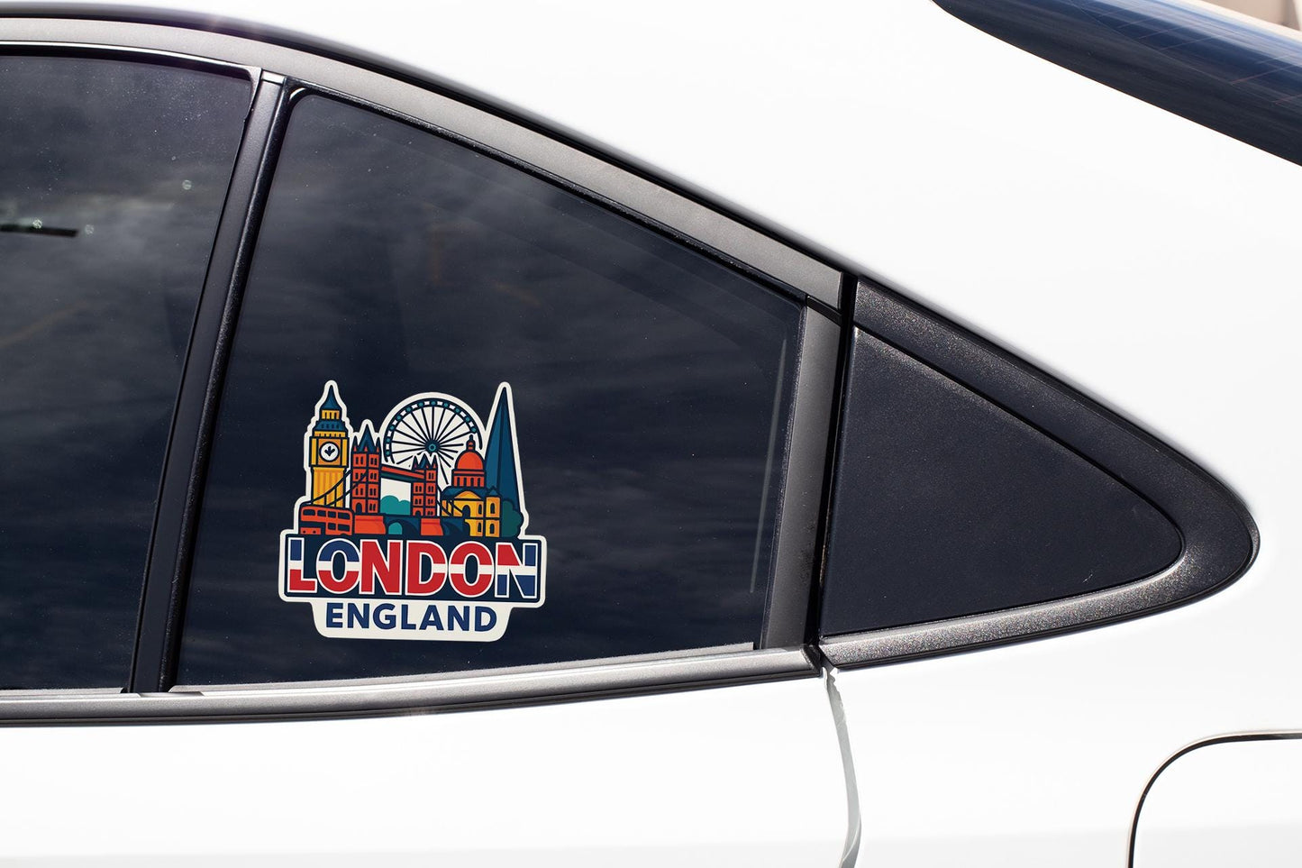 a london england sticker on the side of a car