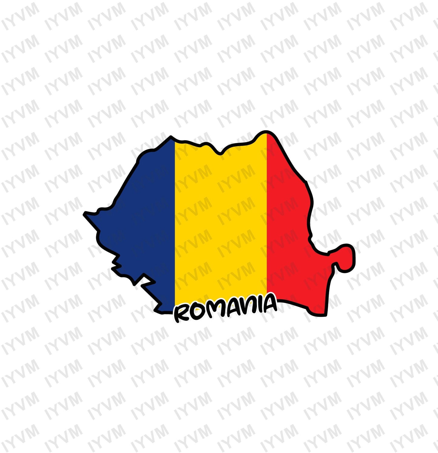 Romania Map Iron On Heat Transfer Vinyl HTV / România / Bucharest / Romanian