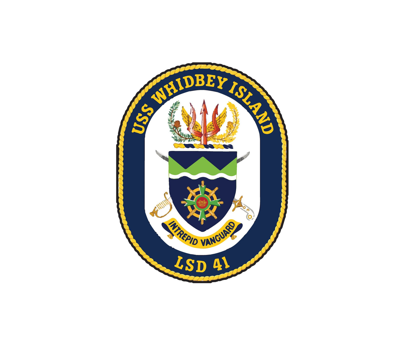 USS Whidbey Island LSD-41 Badge Sticker Decal Whidbey Island Class Dock Landing Ship Car Sticker Bumper Sticker for Car Emblem