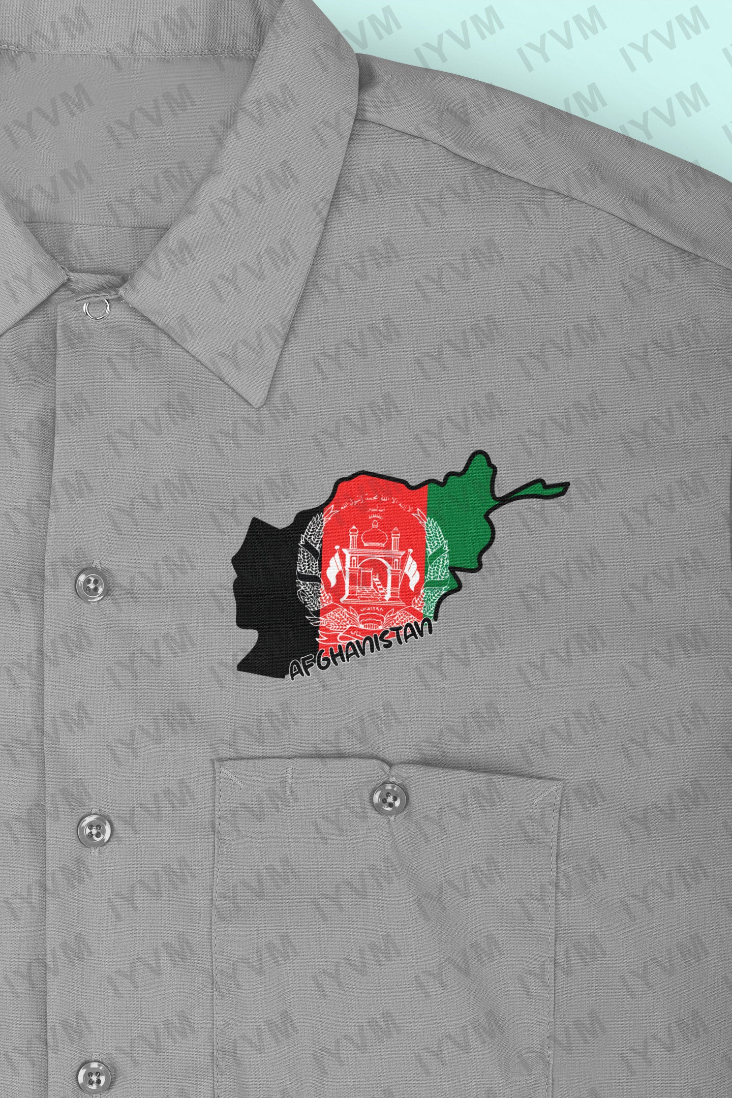 Afghanistan Map Iron On Heat Transfer Vinyl HTV / Kabul / Heart of Asia
