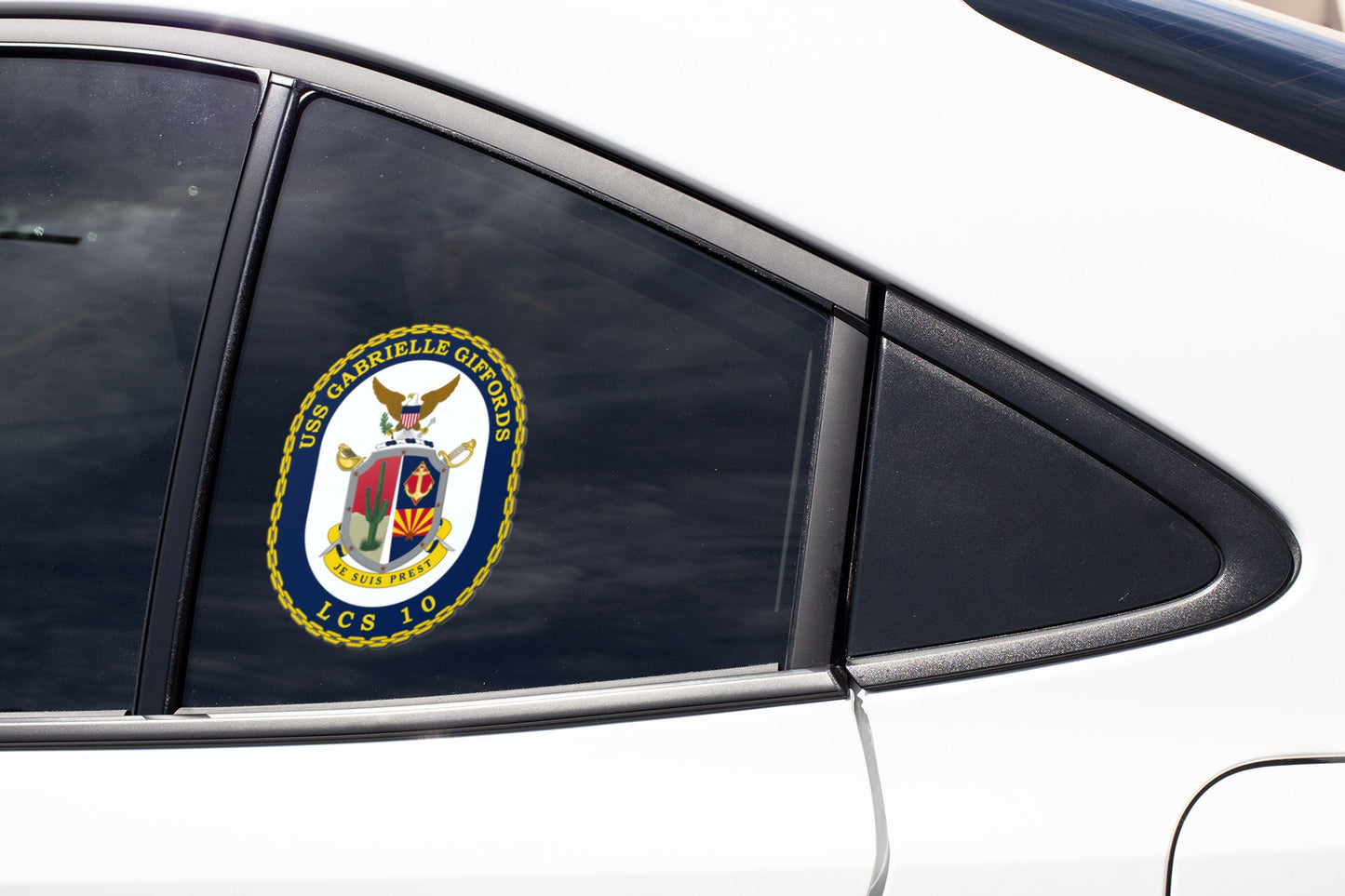 USS Gabrielle Giffords LCS-10 Badge Sticker Decal Independence Class Littoral combat ship Car Sticker Bumper Sticker for Car Emblem