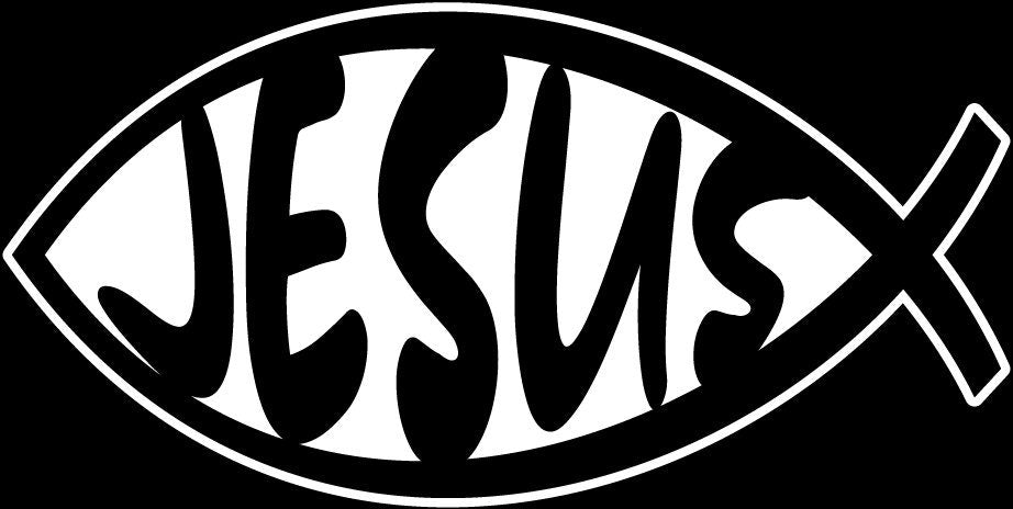 Christian Fish Ichthys Sticker Decal Vinyl Decal God Jesus Holy Spirit Bible Church Faith Love Peace Forgiveness