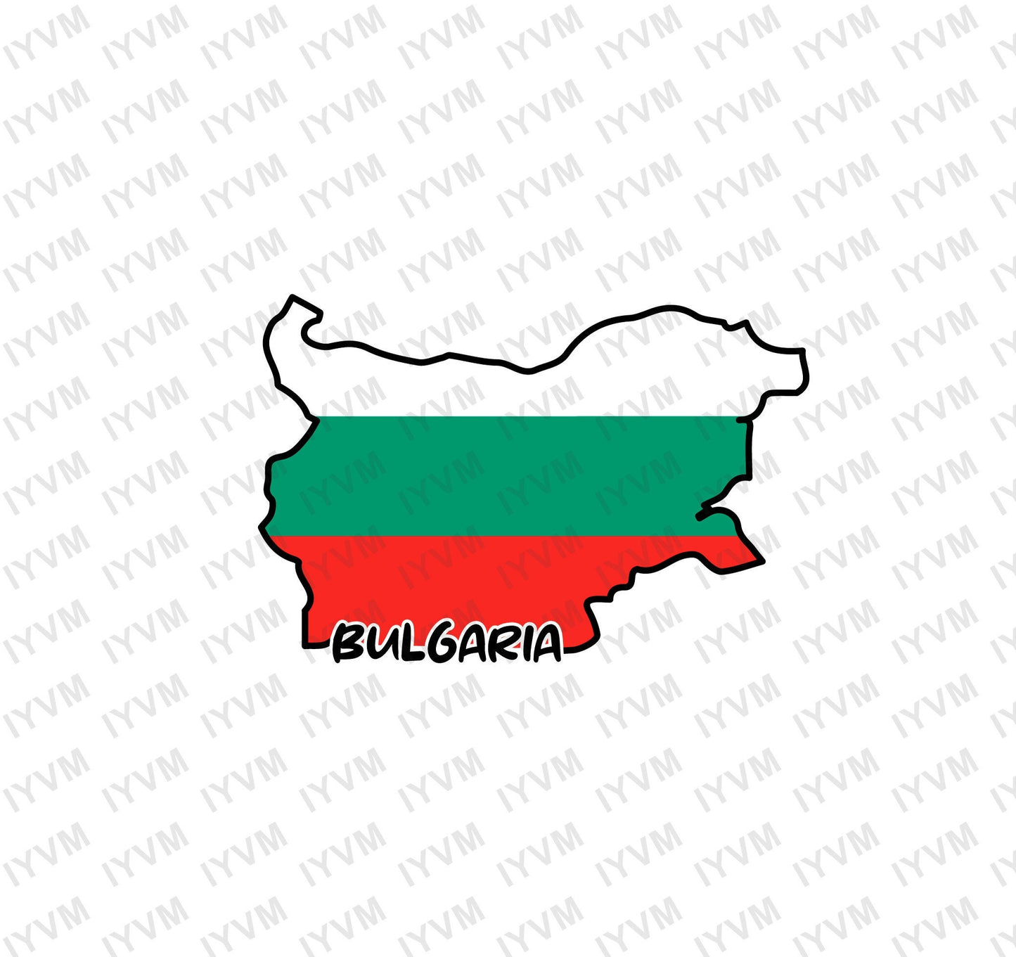 Bulgaria Map Iron On Heat Transfer Vinyl HTV / Sofia / Republic of Bulgaria / Съединението прави силата / Bulgarian
