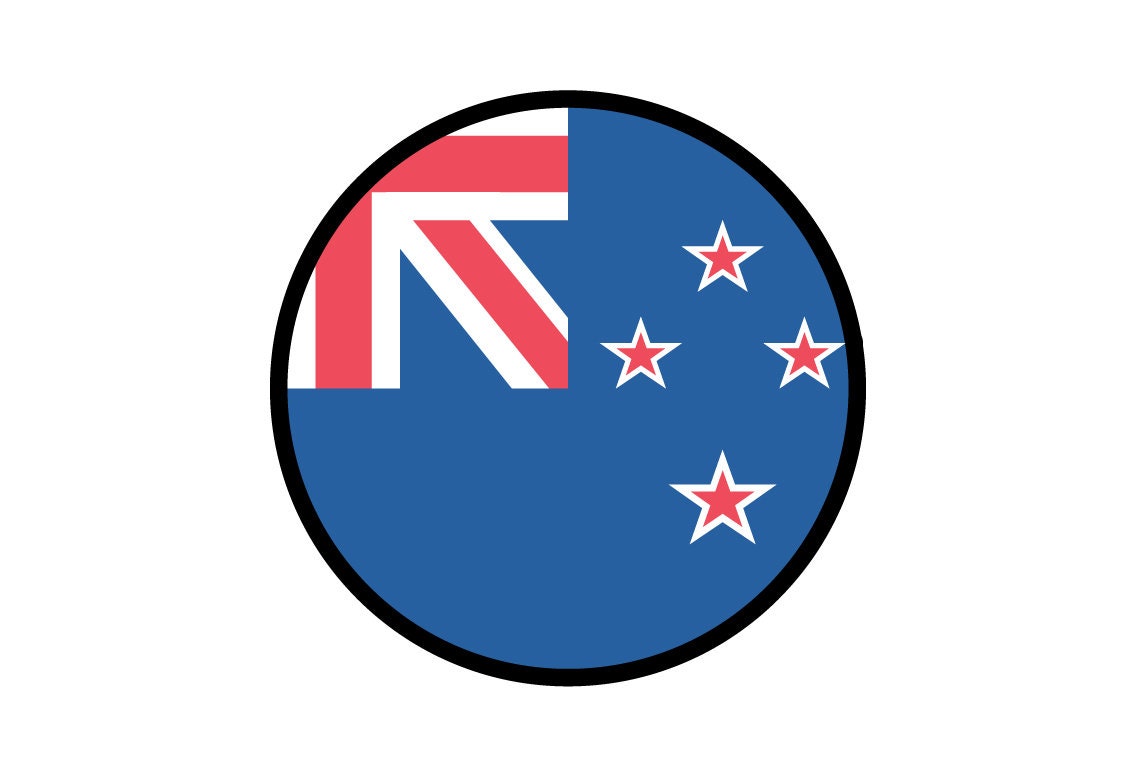 New Zealand Flag Circle Sticker Decal