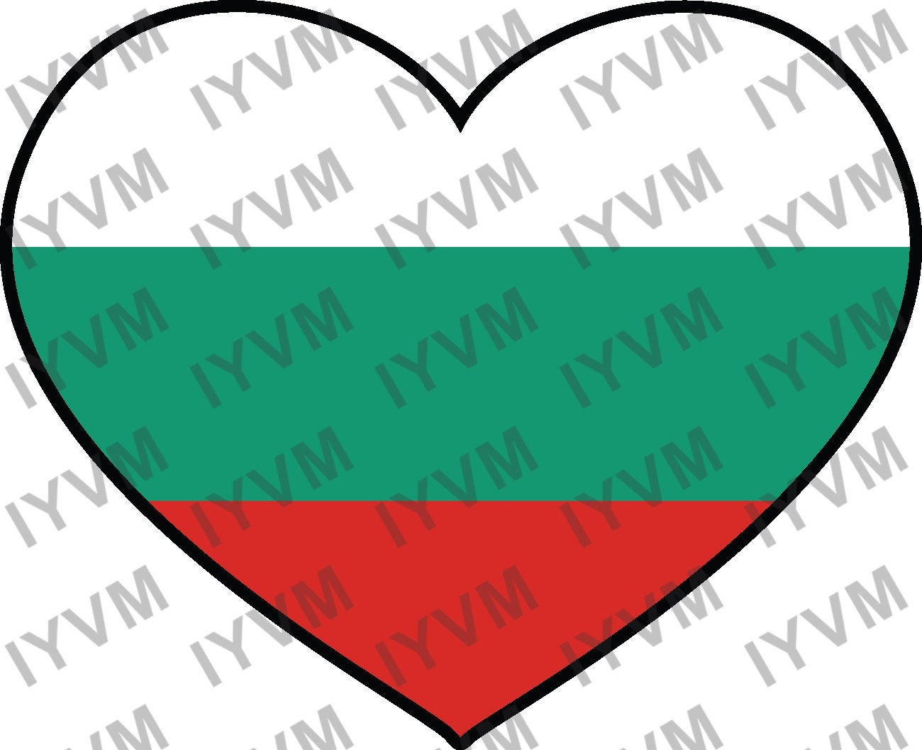 Bulgaria Flag Heart Sticker Decal / Sofia / Republic of Bulgaria / Съединението прави силата / Bulgarian