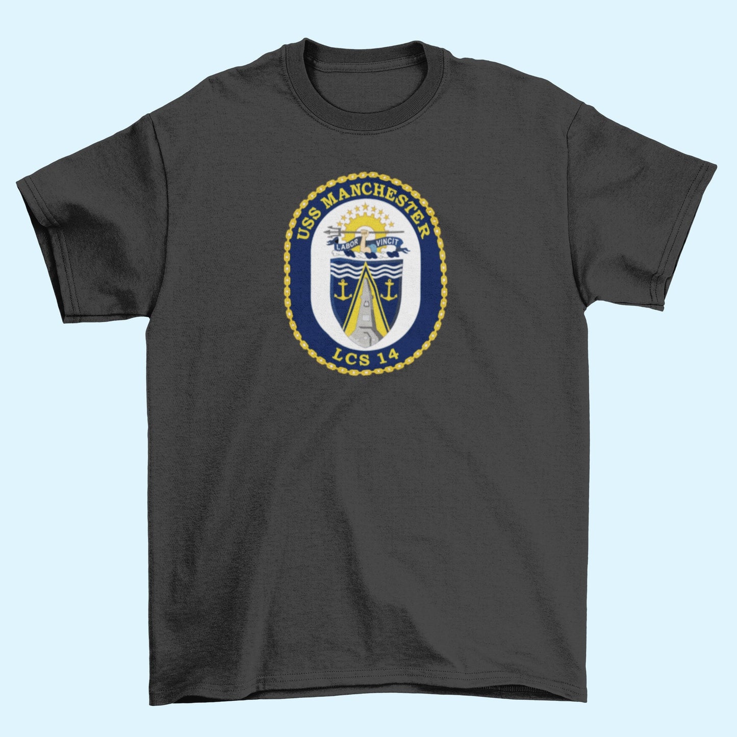 USS Manchester LCS-14 Badge Iron On Heat Transfer Vinyl HTV Independence Class Littoral combat ship