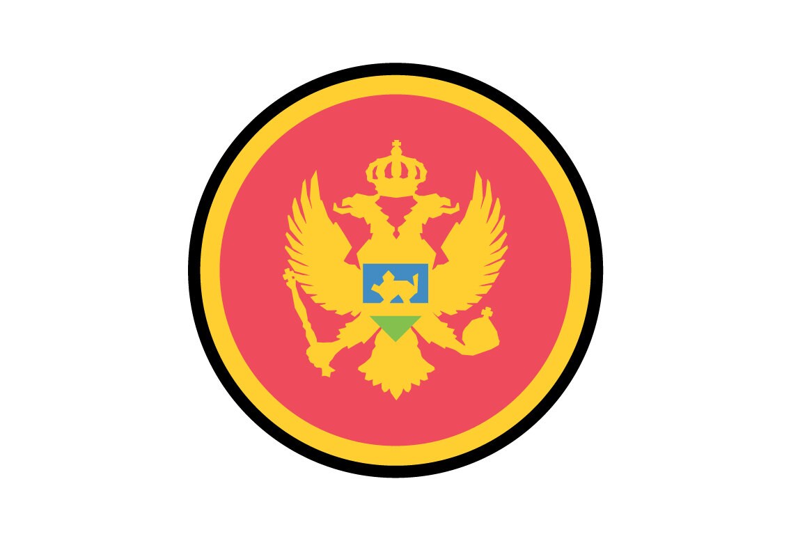 Montenegro Flag Circle Sticker Decal