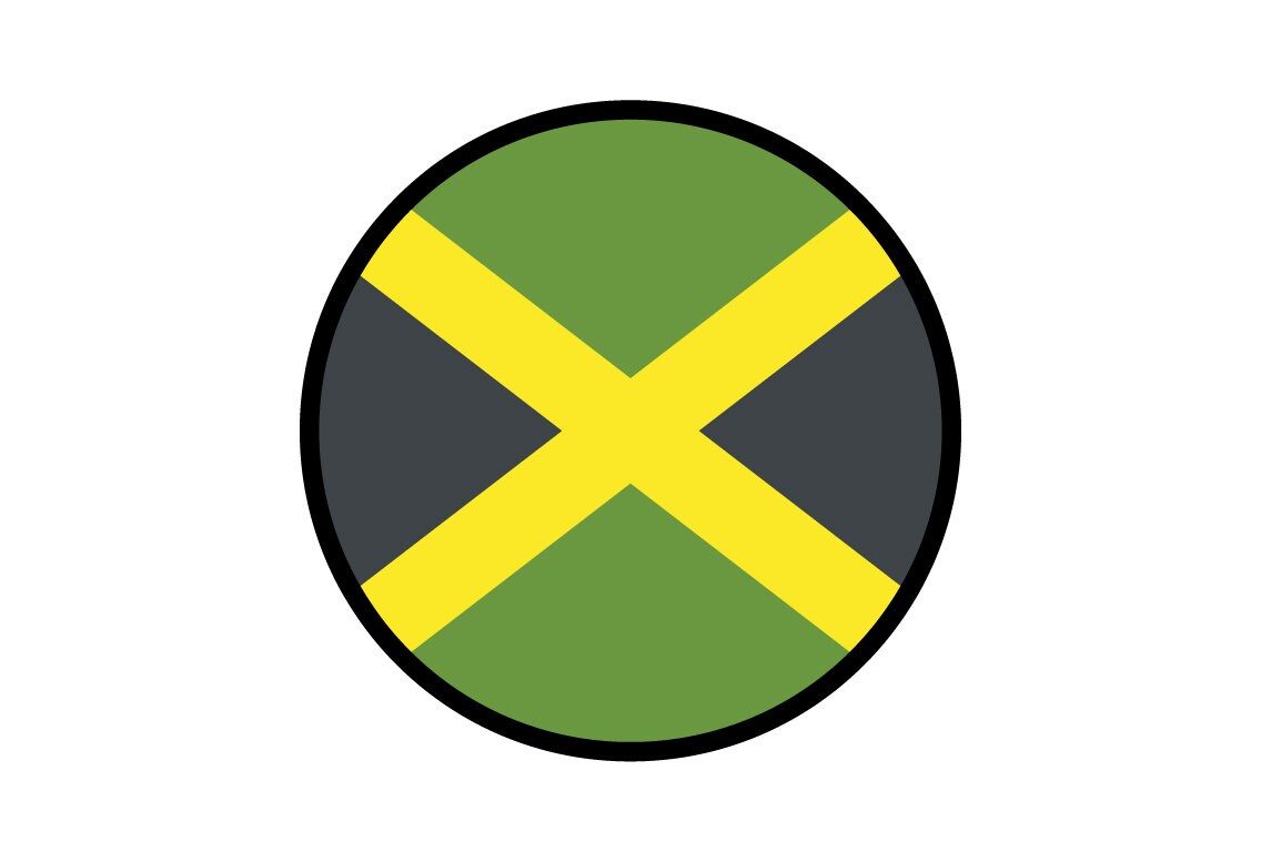 Jamaica Flag Circle Sticker Decal