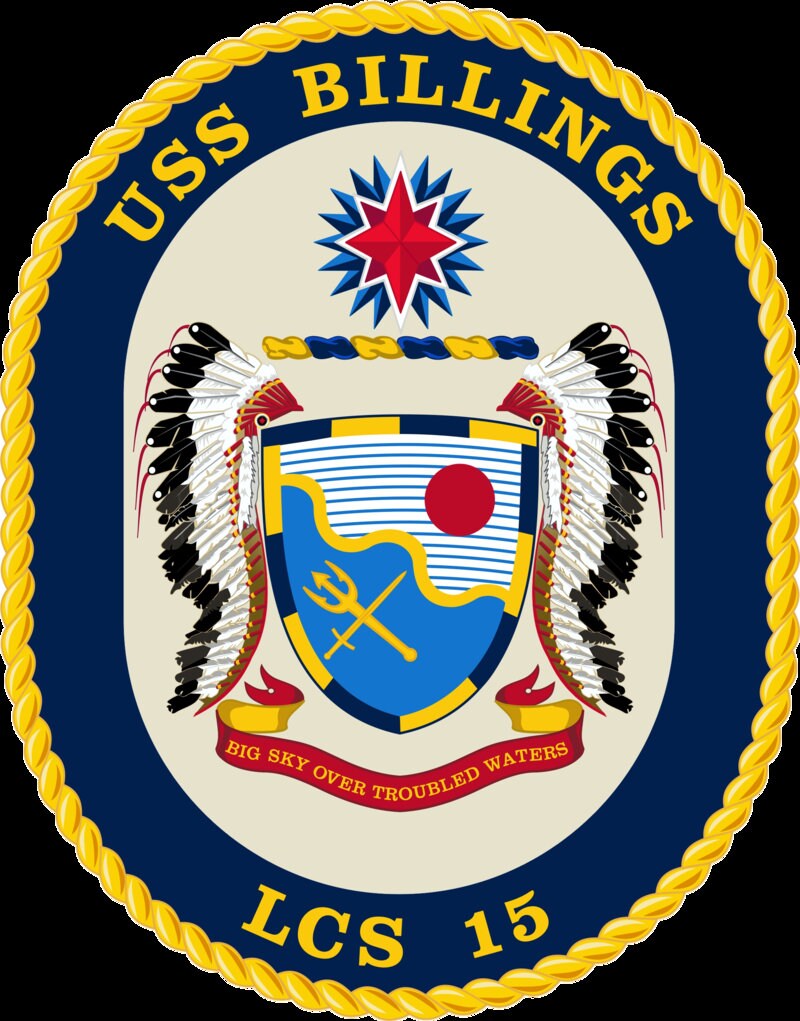 USS Billings LCS-15 Badge Iron On Heat Transfer Vinyl HTV Freedom Class Littoral combat ship