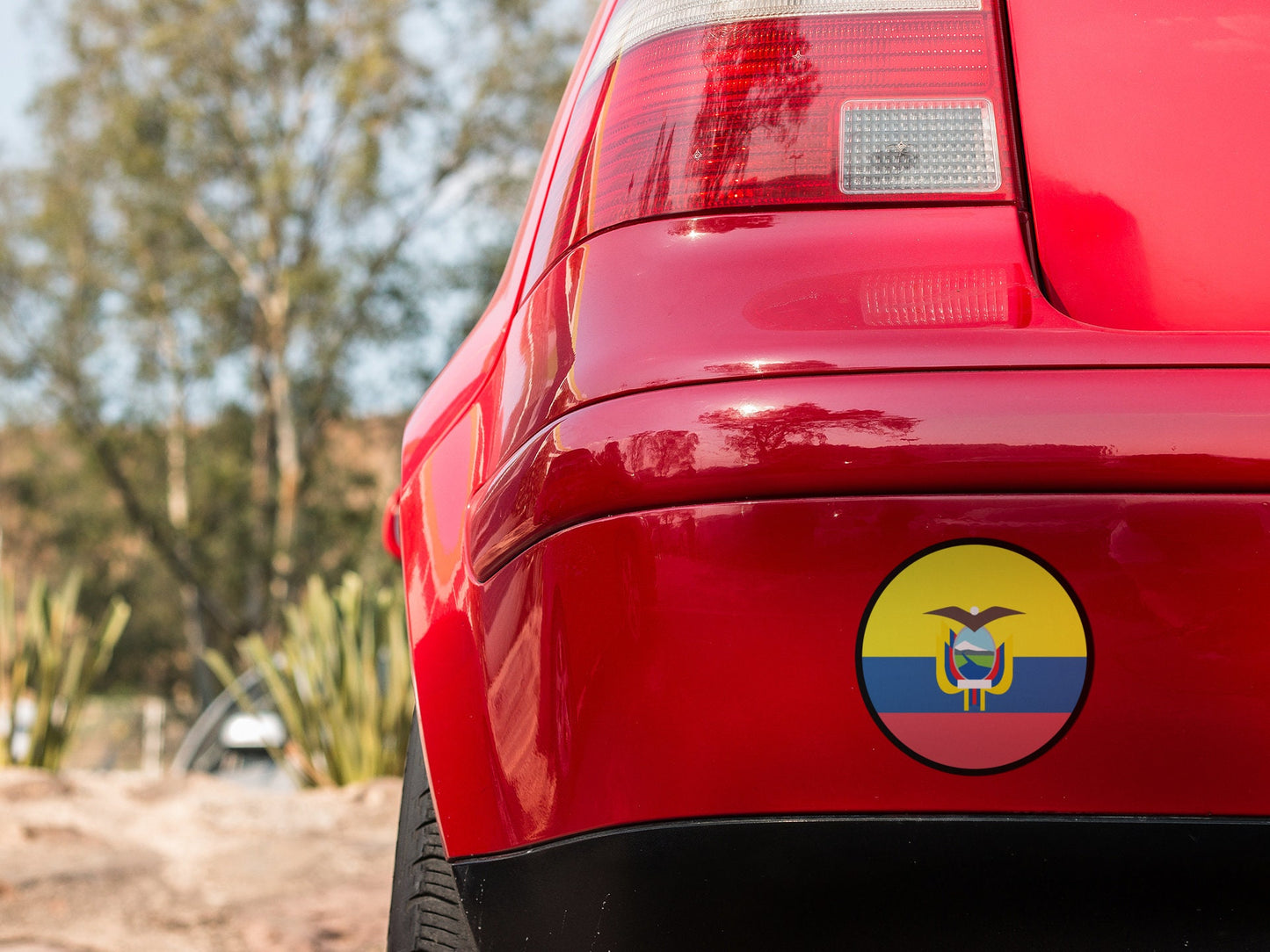 Ecuador Flag Circle Sticker Decal