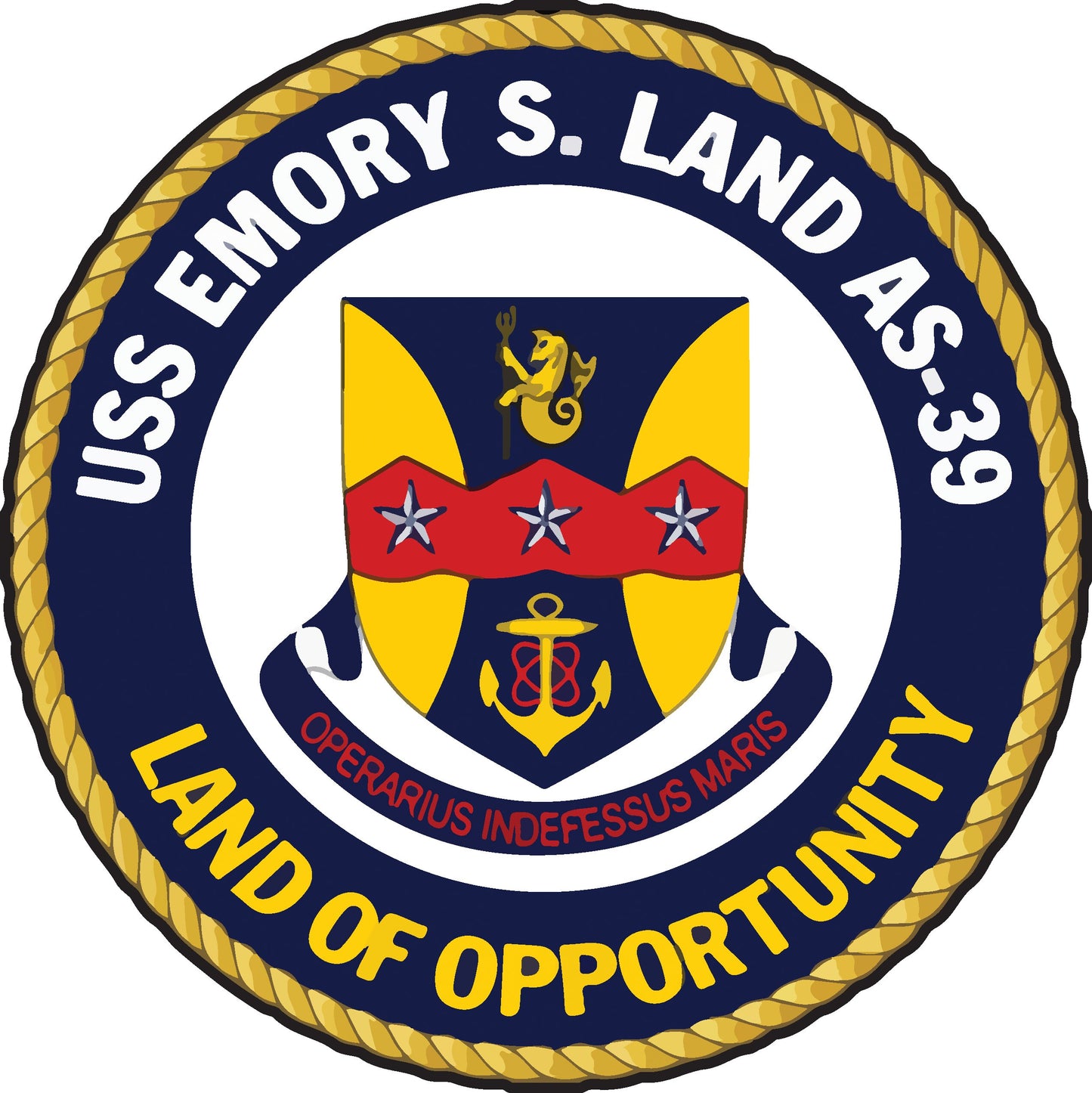 USS Emory S. Land AS-39 Badge Iron On Heat Transfer Vinyl HTV Emory S. Land Class Submarine Tender