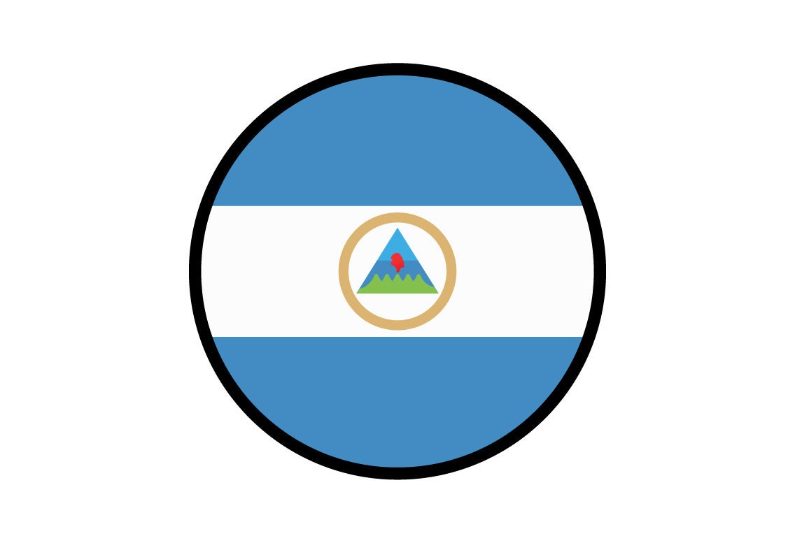 Nicaragua Flag Circle Sticker Decal