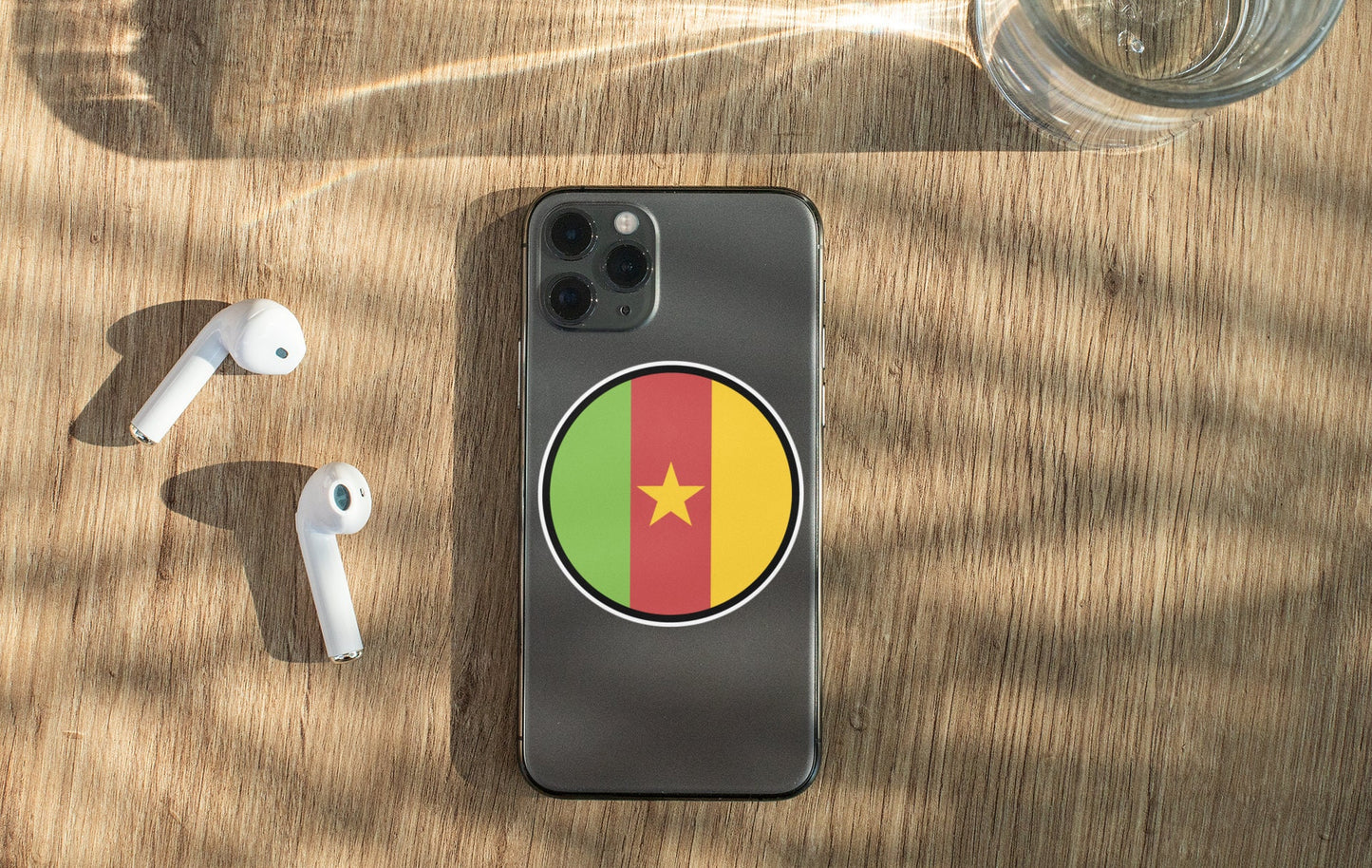Cameroon Flag Circle Sticker Decal
