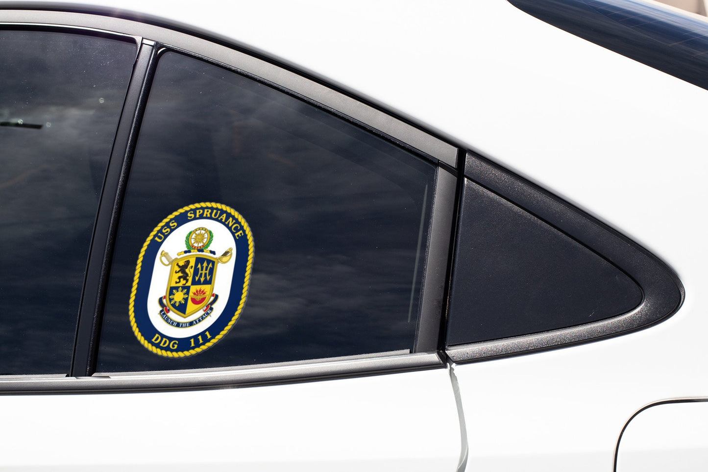 USS Spruance DDG-111 Badge Sticker Decal Arleigh Burke Class Destroyer Car Sticker Bumper Sticker for Car Emblem