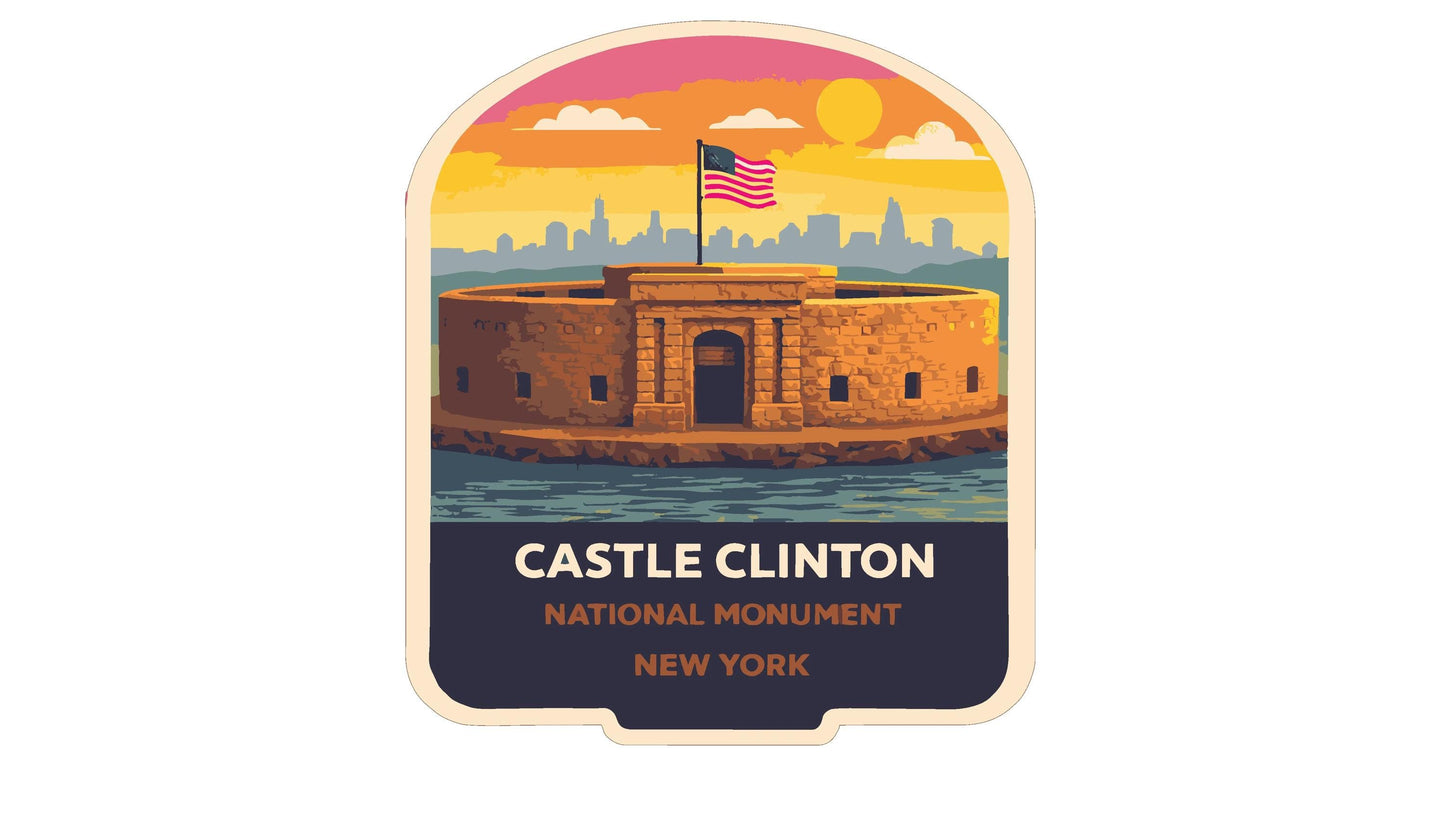 Castle Clinton, a National Monument in New York, is depicted in the image.