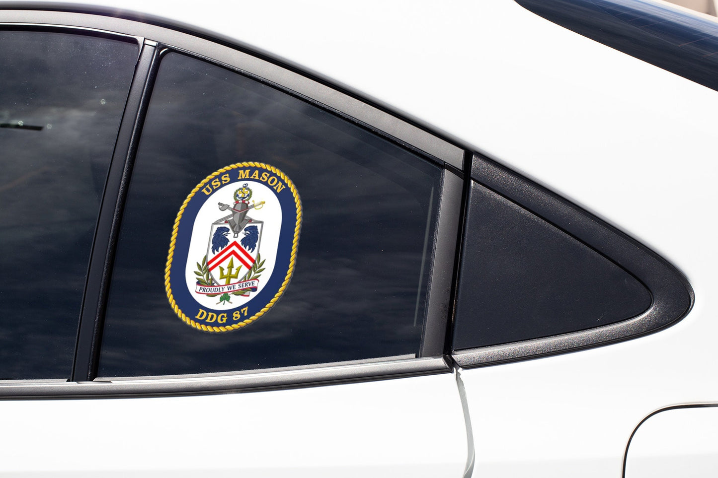 USS Mason DDG-87 Badge Sticker Decal Arleigh Burke Class Destroyer Car Sticker Bumper Sticker for Car Emblem
