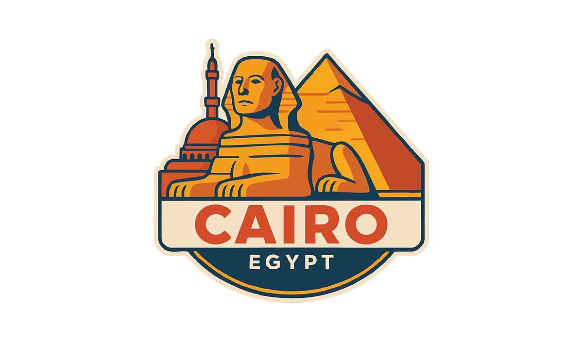 a sticker of a statue of an egyptian pharaoh