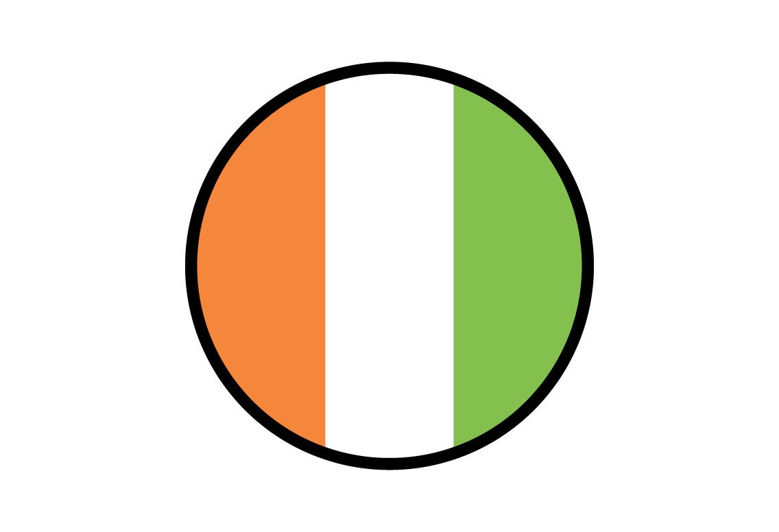 Ivory Coast Flag Circle Sticker Decal