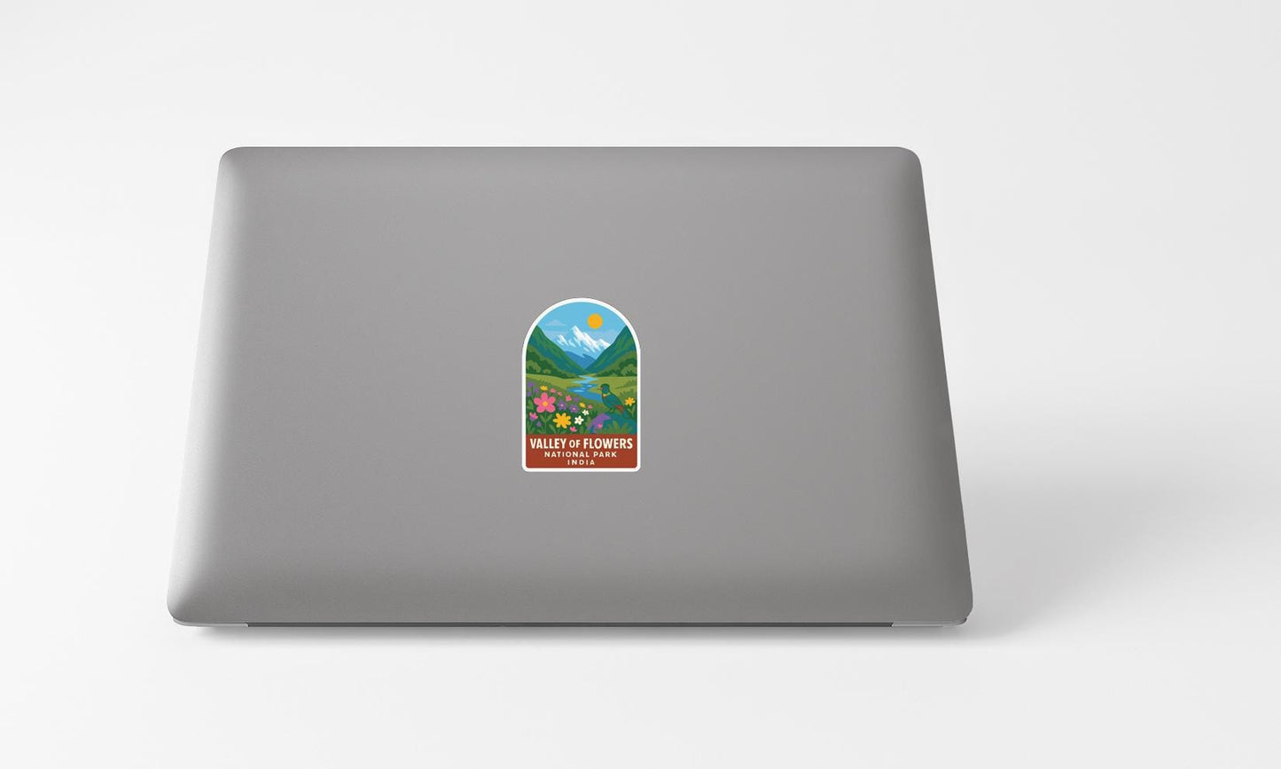 a sticker on the back of a laptop.
