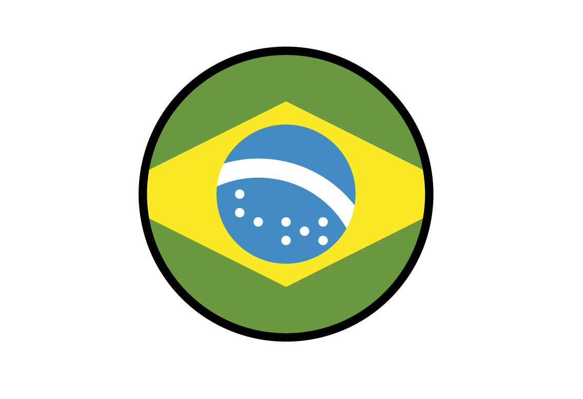 Brazil Flag Circle Sticker Decal