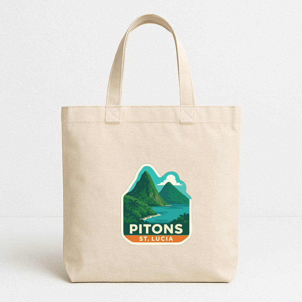 Pitons St. Lucia Iron On Heat Transfer Vinyl HTV Die-Cut Symbolic Landmark