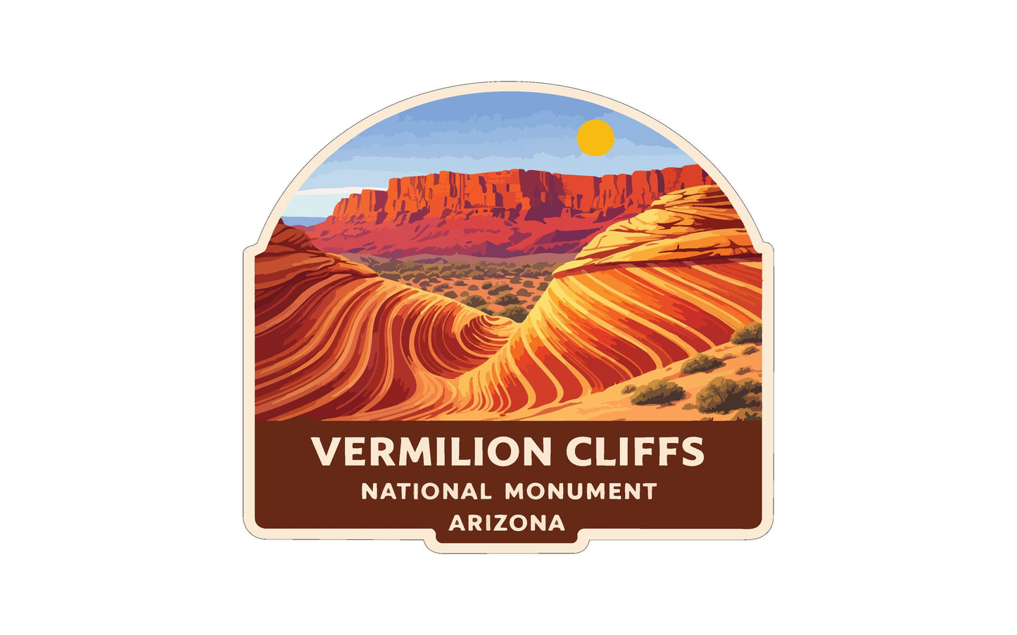 a label or sticker for the Vermilion Cliffs National Monument in Arizona.