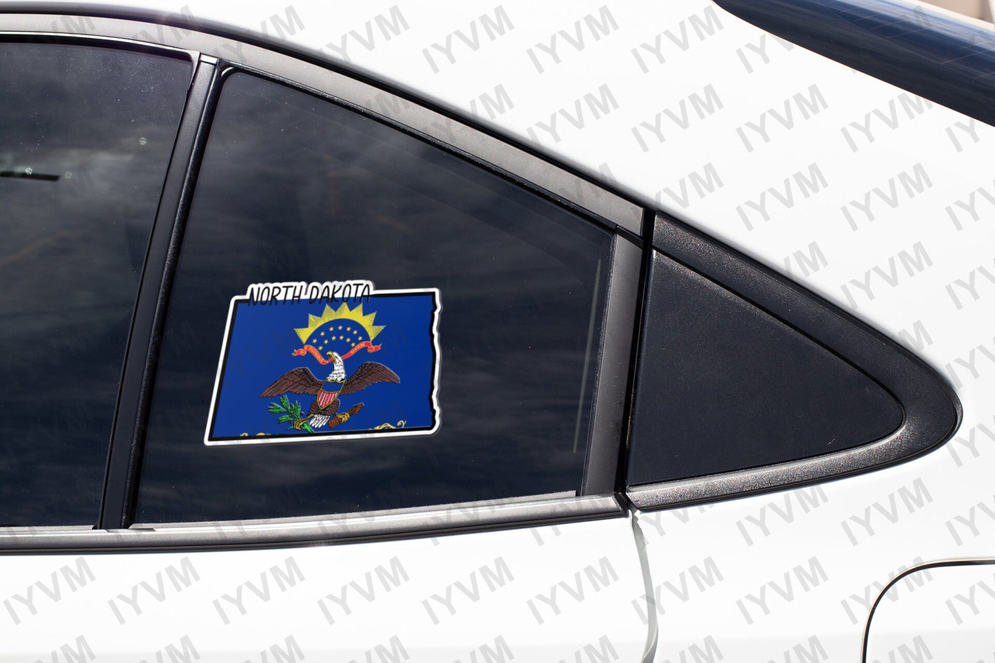 State of North Dakota Map Flag Sticker Decal  USA North Dakota State  Bismarck  The Peace Garden State  Flickertail State  Rough Rider